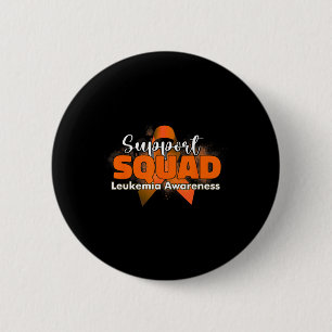 Support Squad Orange Ribbon Leukaemia Awareness  6 Cm Round Badge