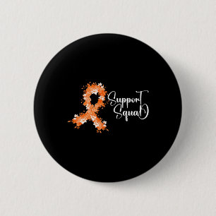 Support Squad Orange Ribbon Leukaemia Blood Cancer 6 Cm Round Badge