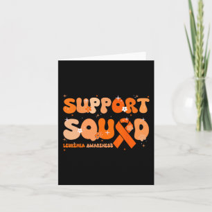 Support Squad Orange Ribbon Leukaemia Blood Cancer Card