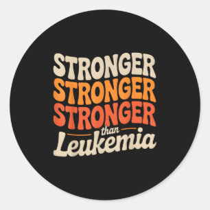 Support Squad Orange Ribbon Leukaemia Blood Cancer Classic Round Sticker