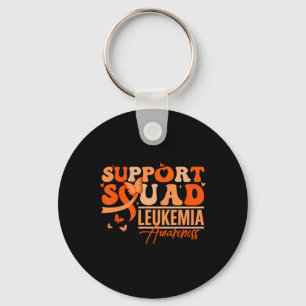 Support Squad Orange Ribbon Leukaemia Blood Cancer Key Ring