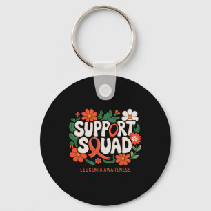 Support Squad Orange Ribbon Leukaemia Blood Cancer Key Ring