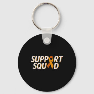 Support Squad Orange Ribbon Leukaemia Blood Cancer Key Ring