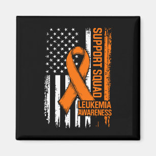 Support Squad Orange Ribbon Leukaemia Blood Cancer Magnet