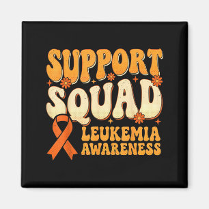 Support Squad Orange Ribbon Leukaemia Blood Cancer Magnet