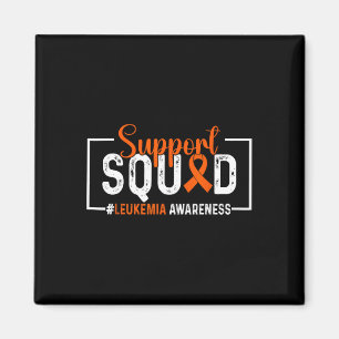 Support Squad Orange Ribbon Leukaemia Blood Cancer Magnet