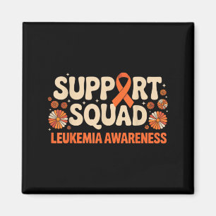 Support Squad Orange Ribbon Leukaemia Blood Cancer Magnet