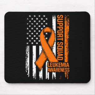 Support Squad Orange Ribbon Leukaemia Blood Cancer Mouse Pad