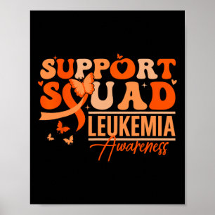 Support Squad Orange Ribbon Leukaemia Blood Cancer Poster