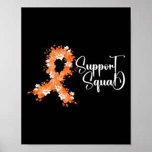 Support Squad Orange Ribbon Leukaemia Blood Cancer Poster