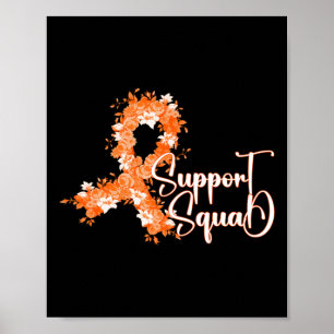 Support Squad Orange Ribbon Leukaemia Blood Cancer Poster