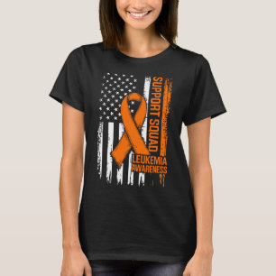 Support Squad Orange Ribbon Leukaemia Blood Cancer T-Shirt