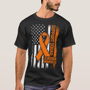 Support Squad Orange Ribbon Leukaemia Blood Cancer T-Shirt