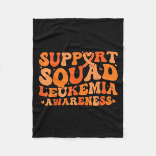 Support Squad Orange Ribbon Leukemia Blood Cancer  Fleece Blanket