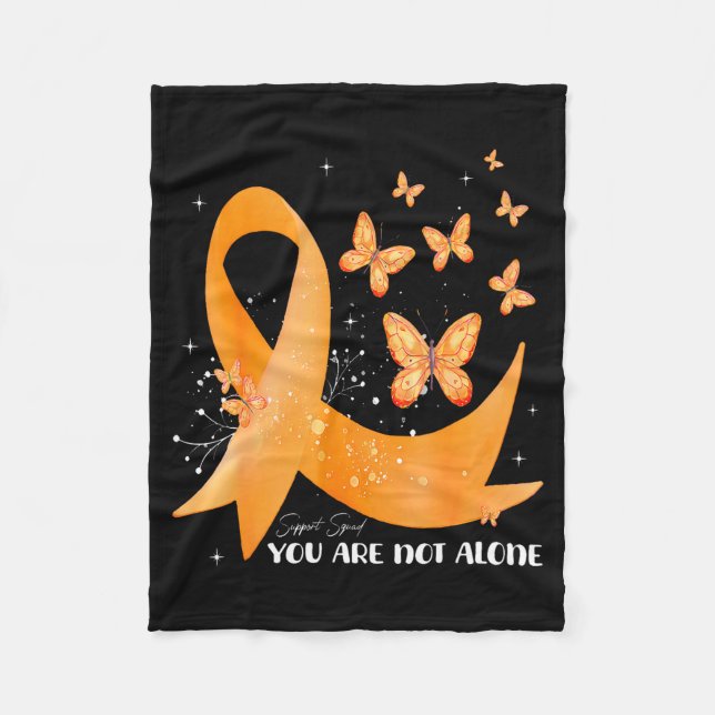 Support Squad Orange Ribbon Multiple Sclerosis Awa Fleece Blanket (Front)