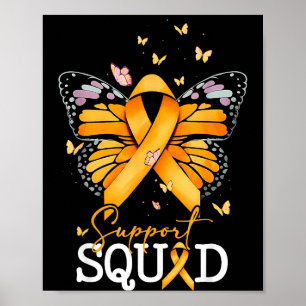 Support Squad Orange Ribbon Multiple Sclerosis Awa Poster