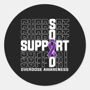 Support Squad Overdose Awareness 1 Classic Round Sticker