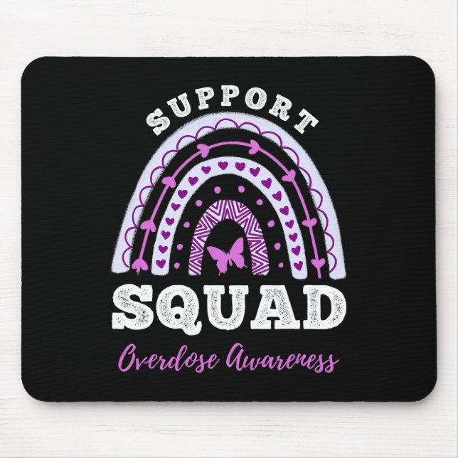 Support Squad Overdose Awareness Rainbow  Mouse Pad (Front)