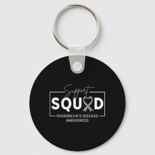 Support Squad Parkinsons Disease Awareness Grey Key Ring