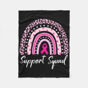 Support Squad Pink Rainbow Leopard Breast Cancer A Fleece Blanket