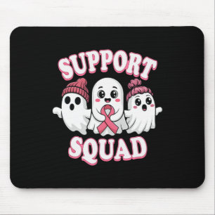 Support Squad Pink Ribbon Ghost Breast Cancer Awar Mouse Pad