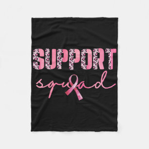 Support Squad Pink Ribbon Leopard Breast Cancer Aw Fleece Blanket