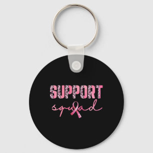 Support Squad Pink Ribbon Leopard Breast Cancer Aw Key Ring