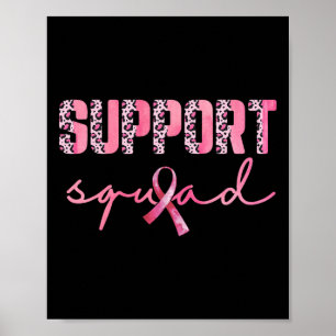 Support Squad Pink Ribbon Leopard Breast Cancer Aw Poster
