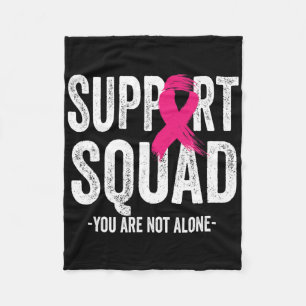 Support Squad Pink Ribbon Warrior Breast Cancer Aw Fleece Blanket