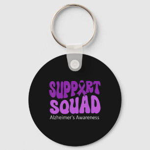 Support Squad Purple Ribbon Brain Alzheimerheimer  Key Ring