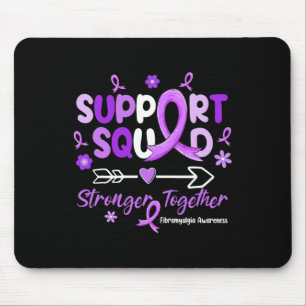 Support Squad Purple Ribbon Fibromyalgia Awareness Mouse Pad