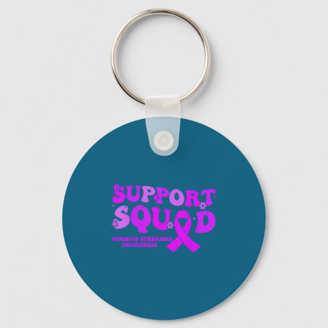 Support Squad Purple Ribbon Moebius Key Ring (Front)