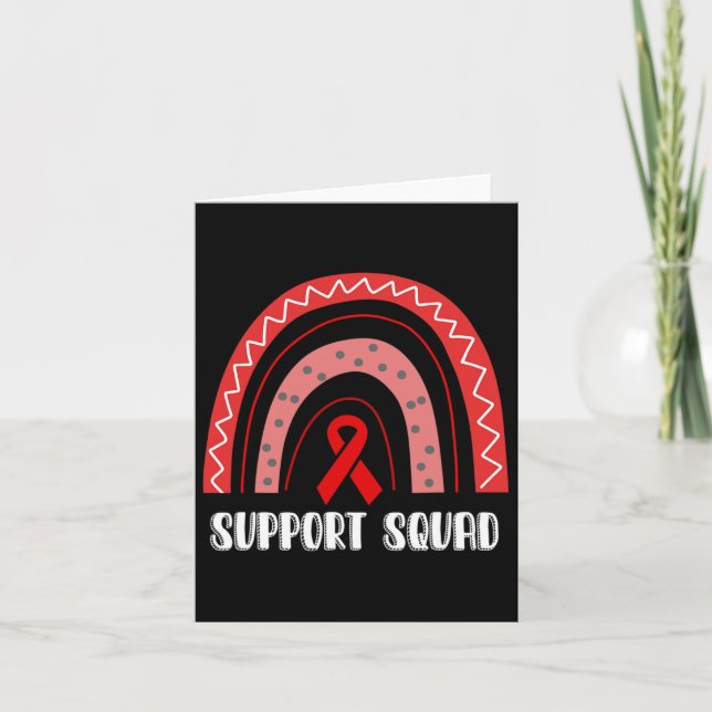 Support Squad Red Rainbow Blood Cancer Awareness  Card (Front)
