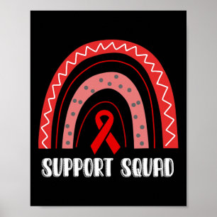 Support Squad Red Rainbow Blood Cancer Awareness  Poster