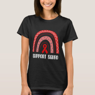 Support Squad Red Rainbow Blood Cancer Awareness T-Shirt