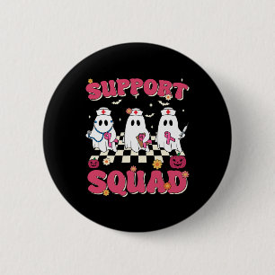 Support Squad Retro Groovy Nurse Breast Cancer Awa 6 Cm Round Badge
