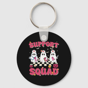 Support Squad Retro Groovy Nurse Breast Cancer Awa Key Ring