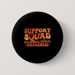 Support squad ribbon developmental disability 6 cm round badge