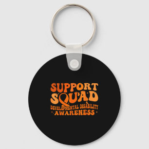 Support squad ribbon developmental disability key ring