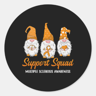 Support Squad Ribbon Multiple Sclerosis Awareness  Classic Round Sticker