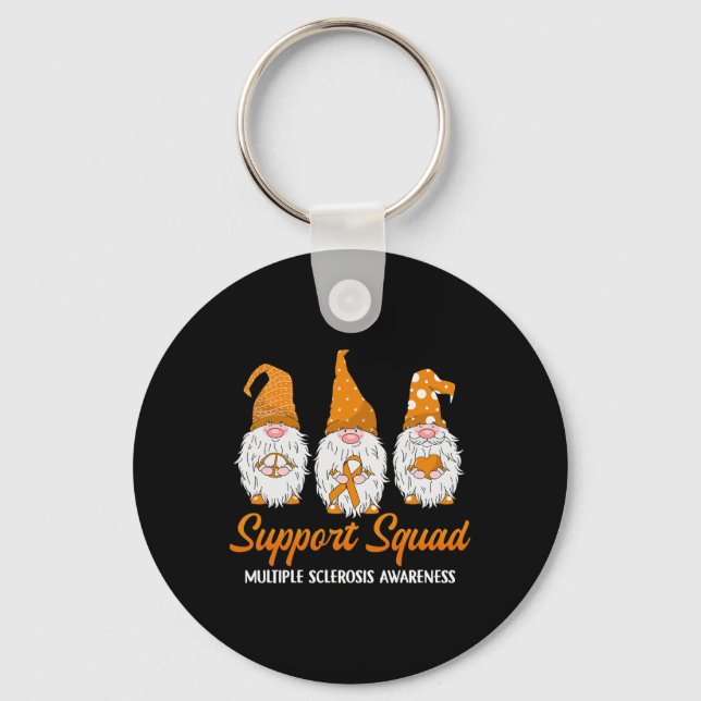 Support Squad Ribbon Multiple Sclerosis Awareness  Key Ring (Front)