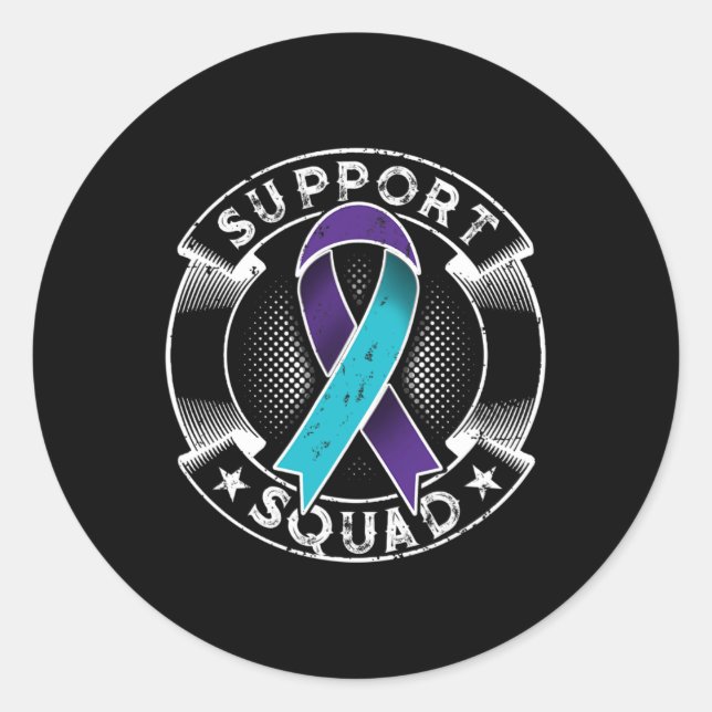 Support Squad Ribbon Suicide Prevention Awareness  Classic Round Sticker (Front)