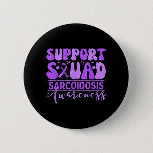 Support Squad Sarcoidosis Awareness Purple Ribbon 6 Cm Round Badge