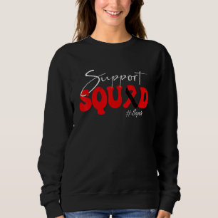 Support Squad Sepsis Awareness Red & Black Ribbon Sweatshirt