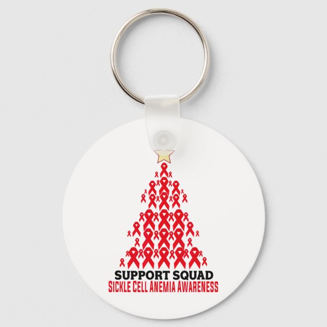 Support Squad Sickle Cell Anaemia Awareness Tree R Key Ring (Front)