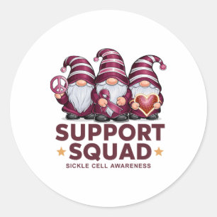 Support Squad Sickle Cell Awareness Month Gnomes S Classic Round Sticker