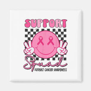 Support Squad Smile Face Breast Cancer Awareness P Magnet