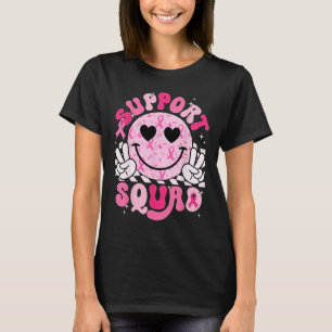 Support Squad Smile Face Breast Cancer Awareness P T-Shirt