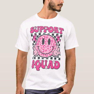 Support Squad Smile Face Pink Breast Cancer Awaren T-Shirt