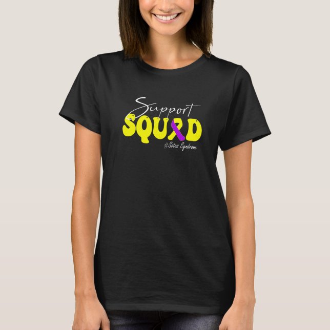 Support Squad Sotos Syndrome Awareness Yellow & Pu T-Shirt (Front)